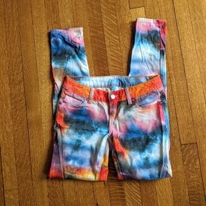 NWOT Bright Skinny Jeans Space Rainbow Galaxy